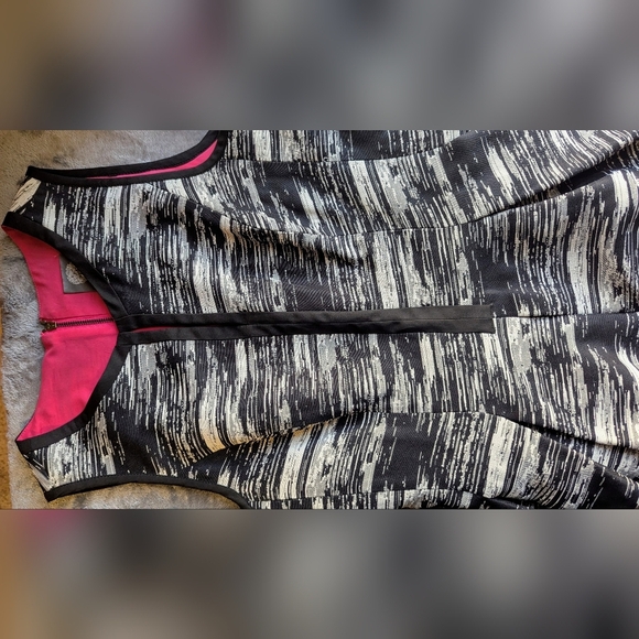 Vince Camuto Dress Women's Size 6 Sleeveless Black And White Textured Pockets - Picture 3 of 14